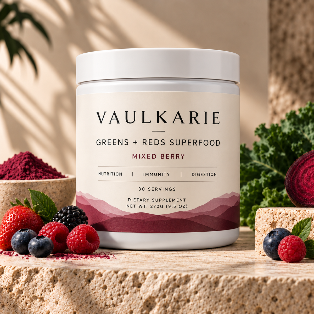 VAULKARIE Greens + Reds Superfood Mixed Berry